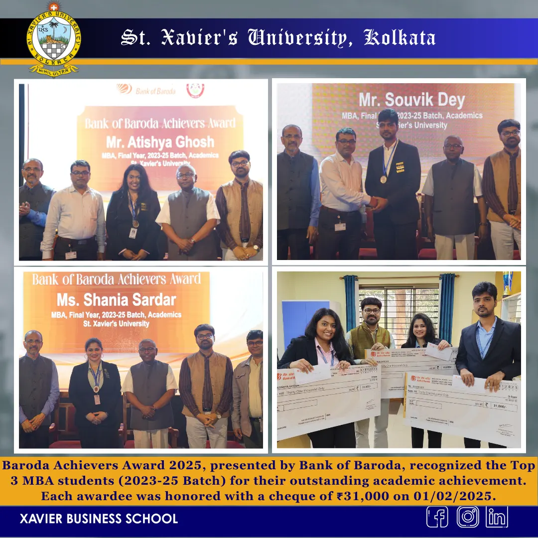 XBS students bag Baroda Achievers Award